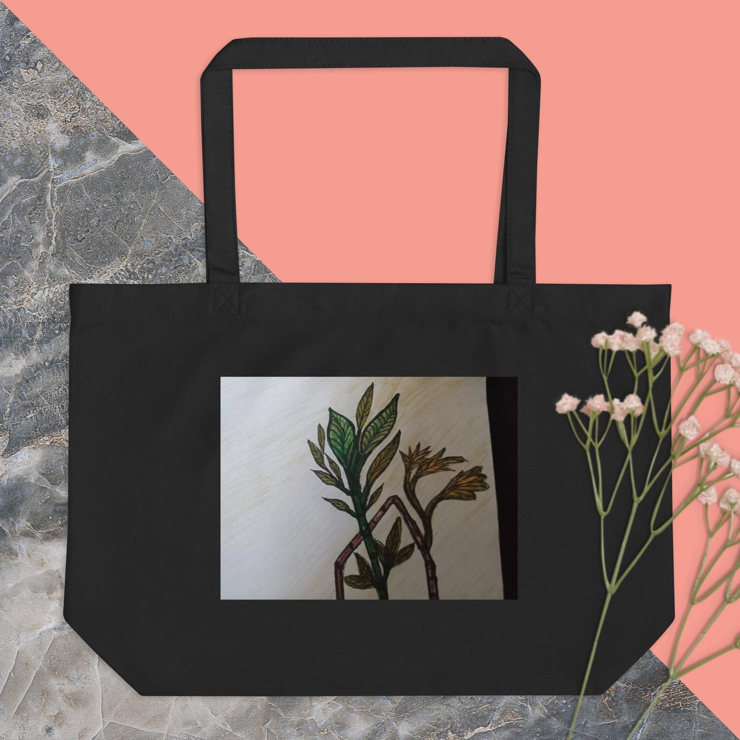 Large organic tote bag