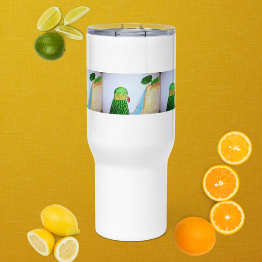 Travel mug with a handle