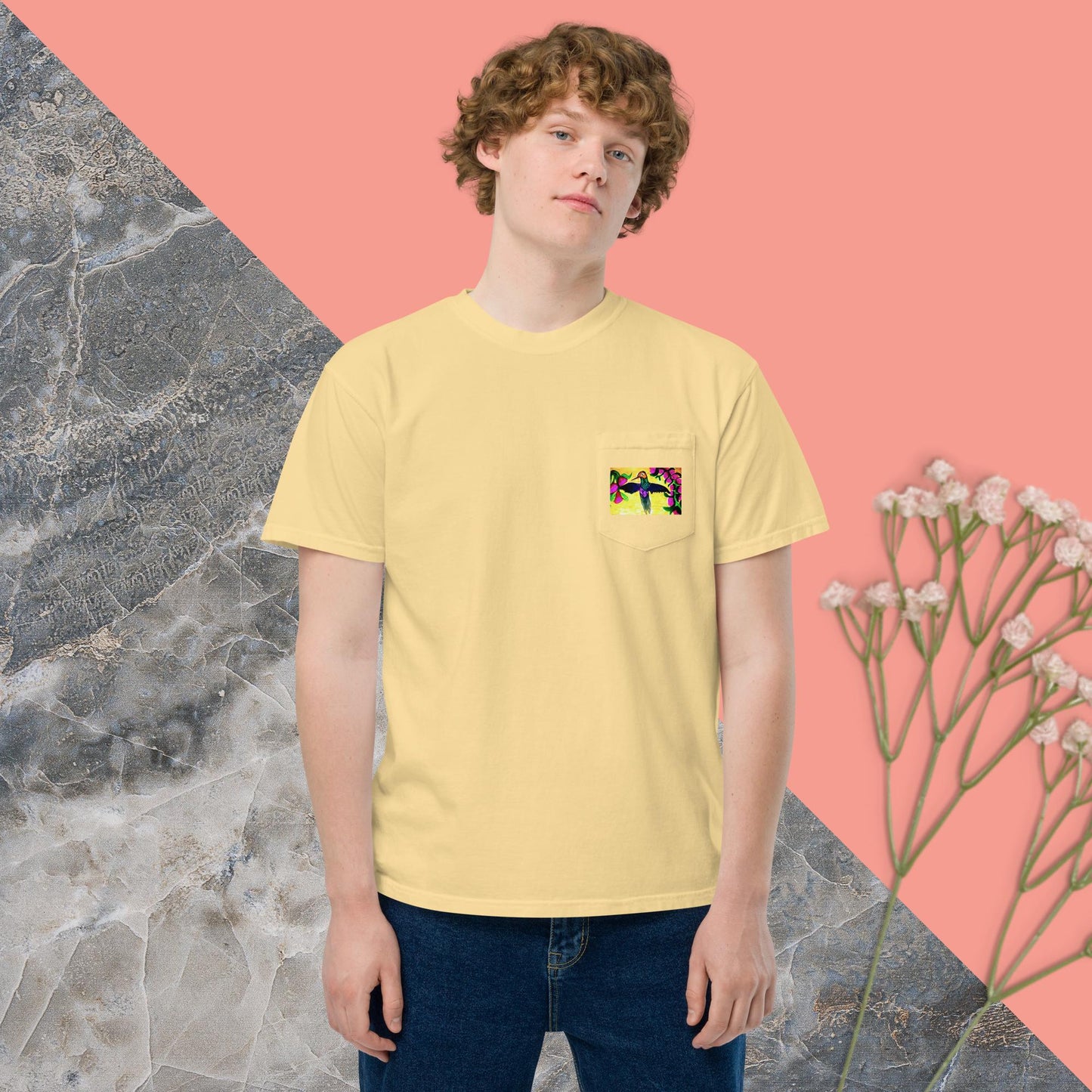 Unisex garment-dyed pocket t-shirt