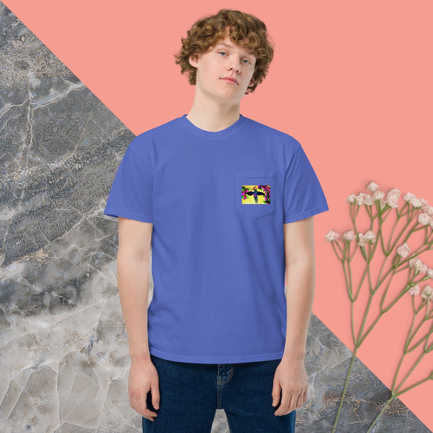 Unisex garment-dyed pocket t-shirt