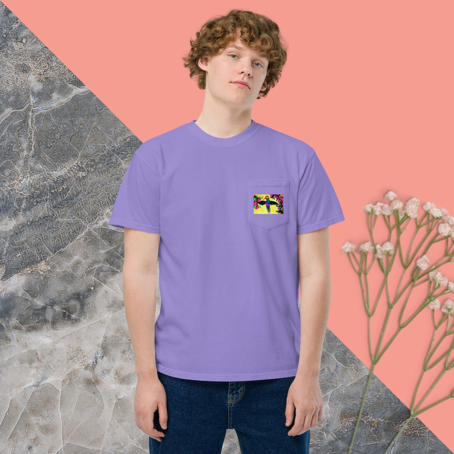 Unisex garment-dyed pocket t-shirt