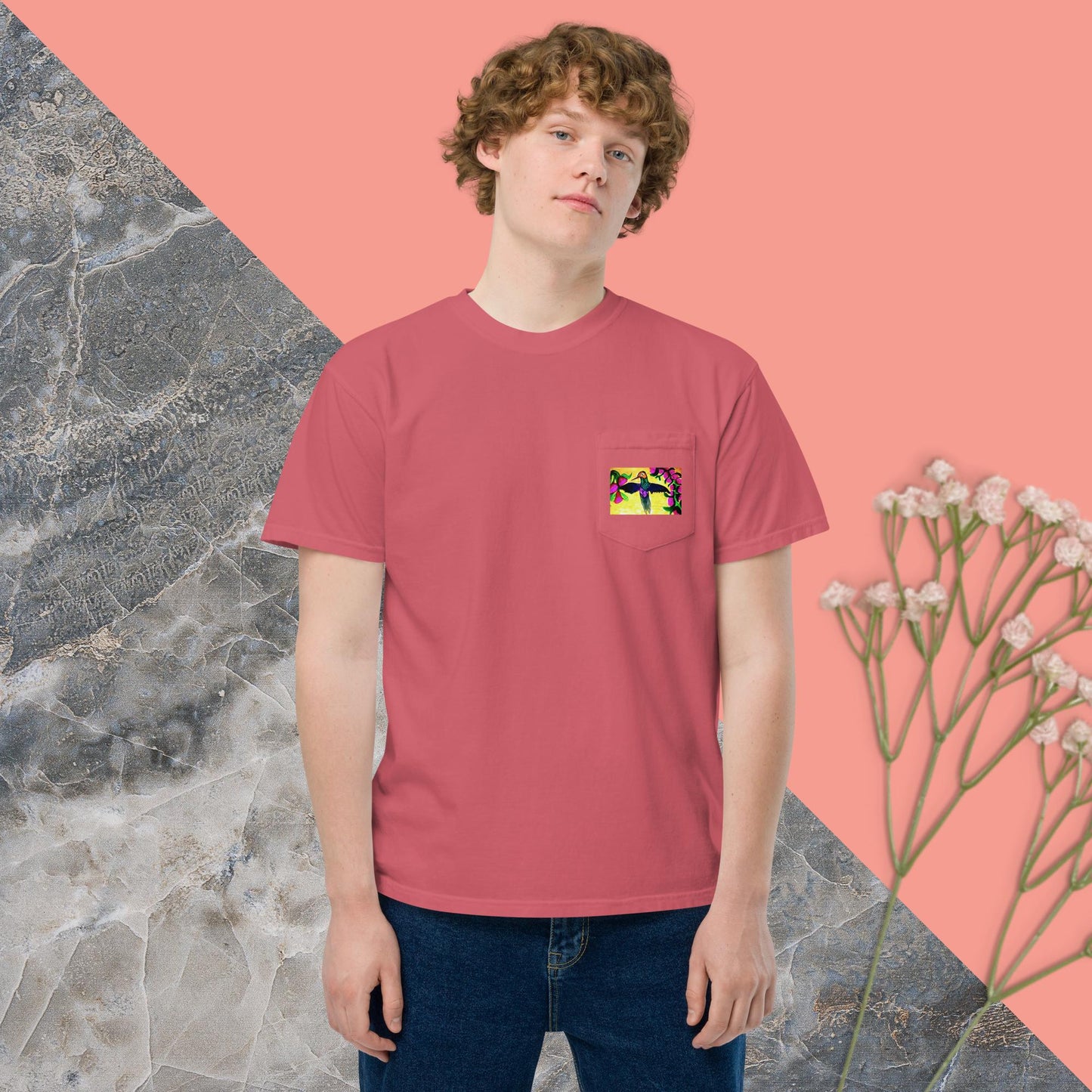 Unisex garment-dyed pocket t-shirt