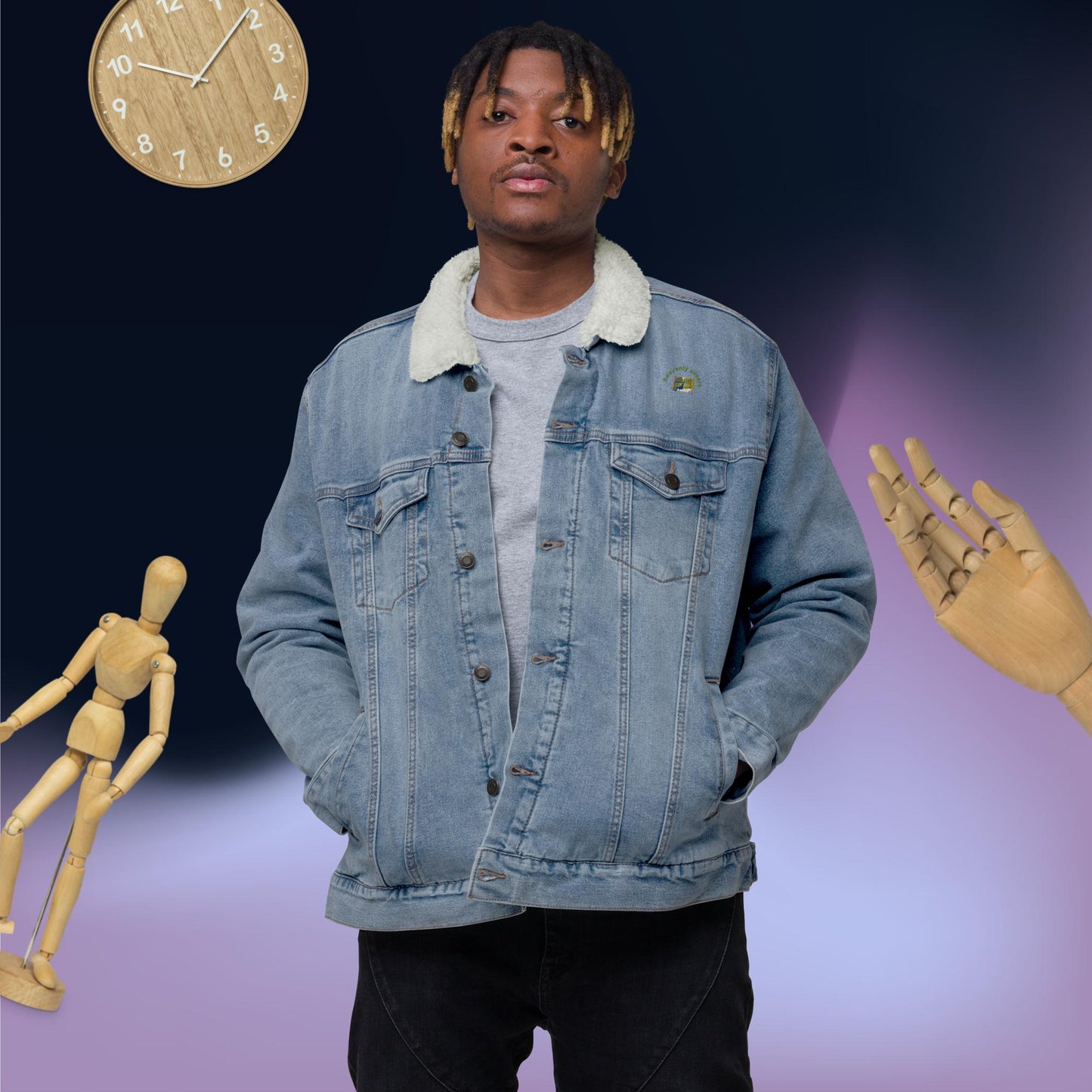 Unisex denim sherpa jacket