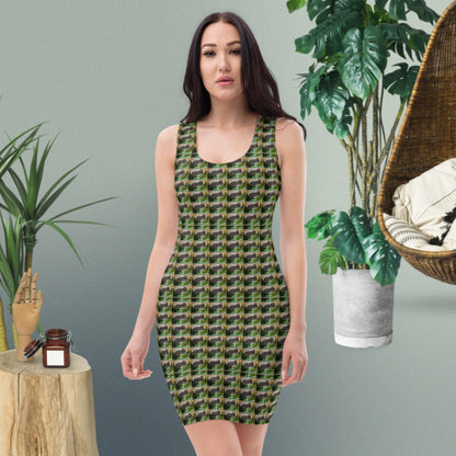 All over tiger printed patterns dress