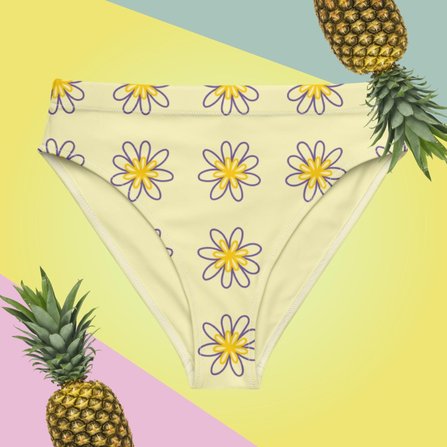 Recycled high-waisted bikini bottom