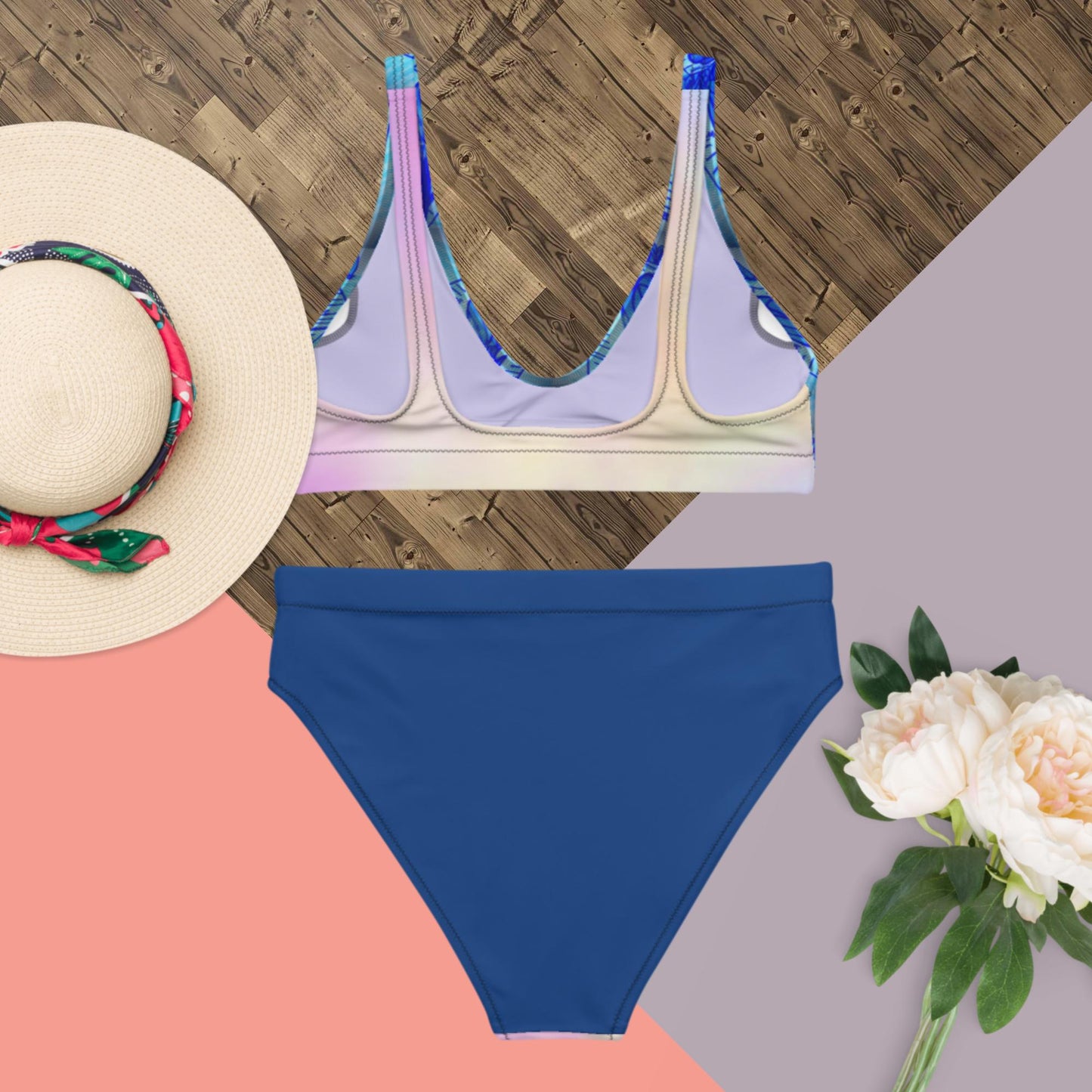 Recycled high-waisted bikini