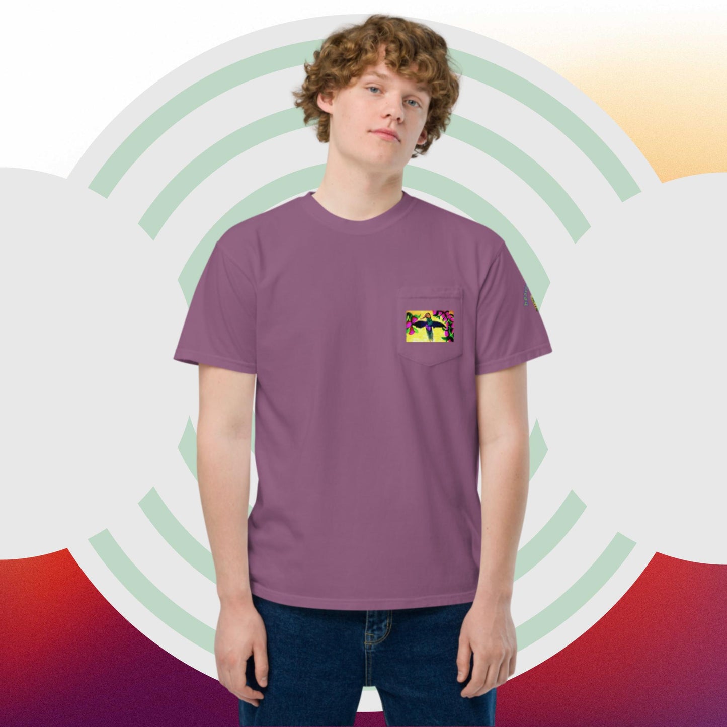 Unisex garment-dyed pocket t-shirt