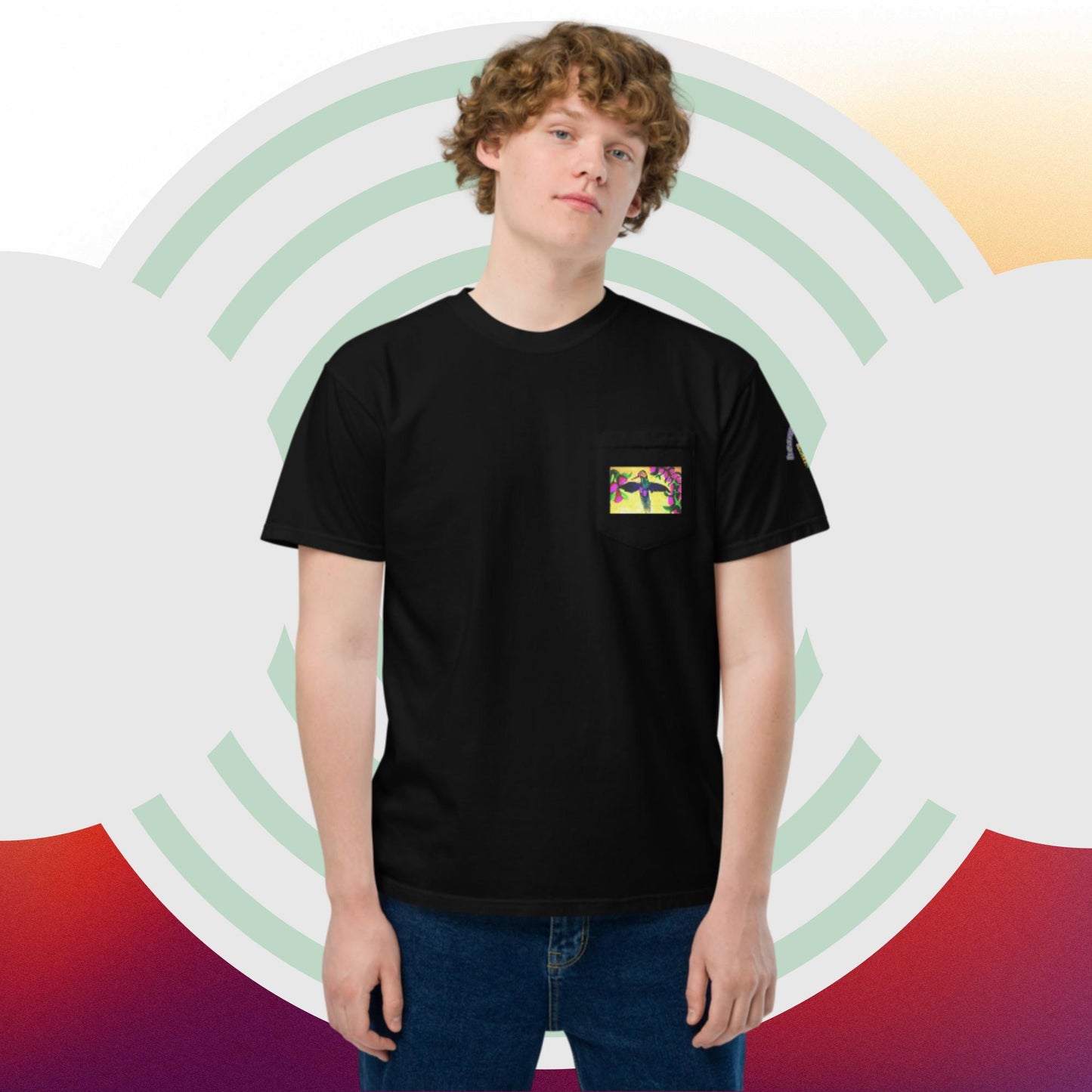Unisex garment-dyed pocket t-shirt