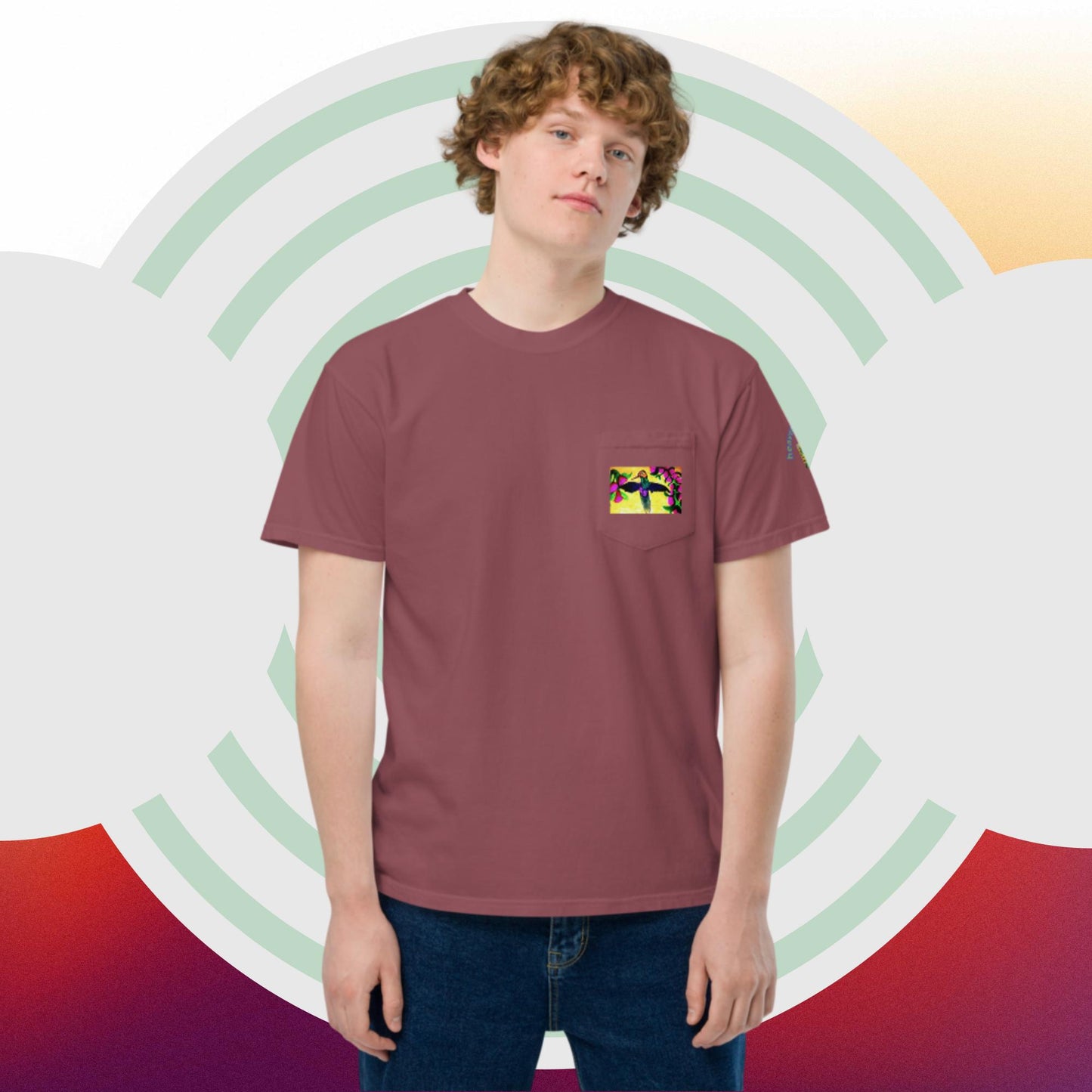 Unisex garment-dyed pocket t-shirt