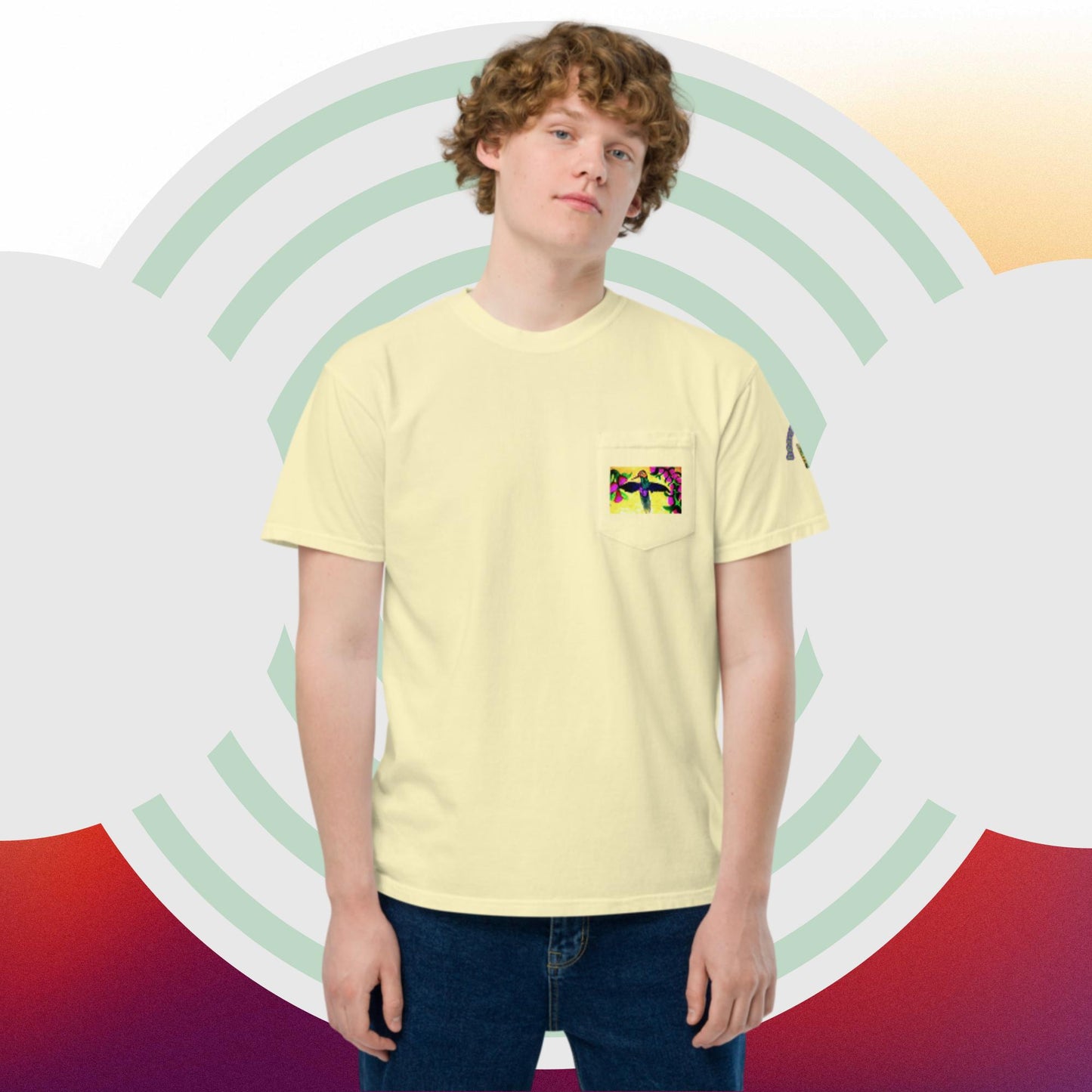 Unisex garment-dyed pocket t-shirt