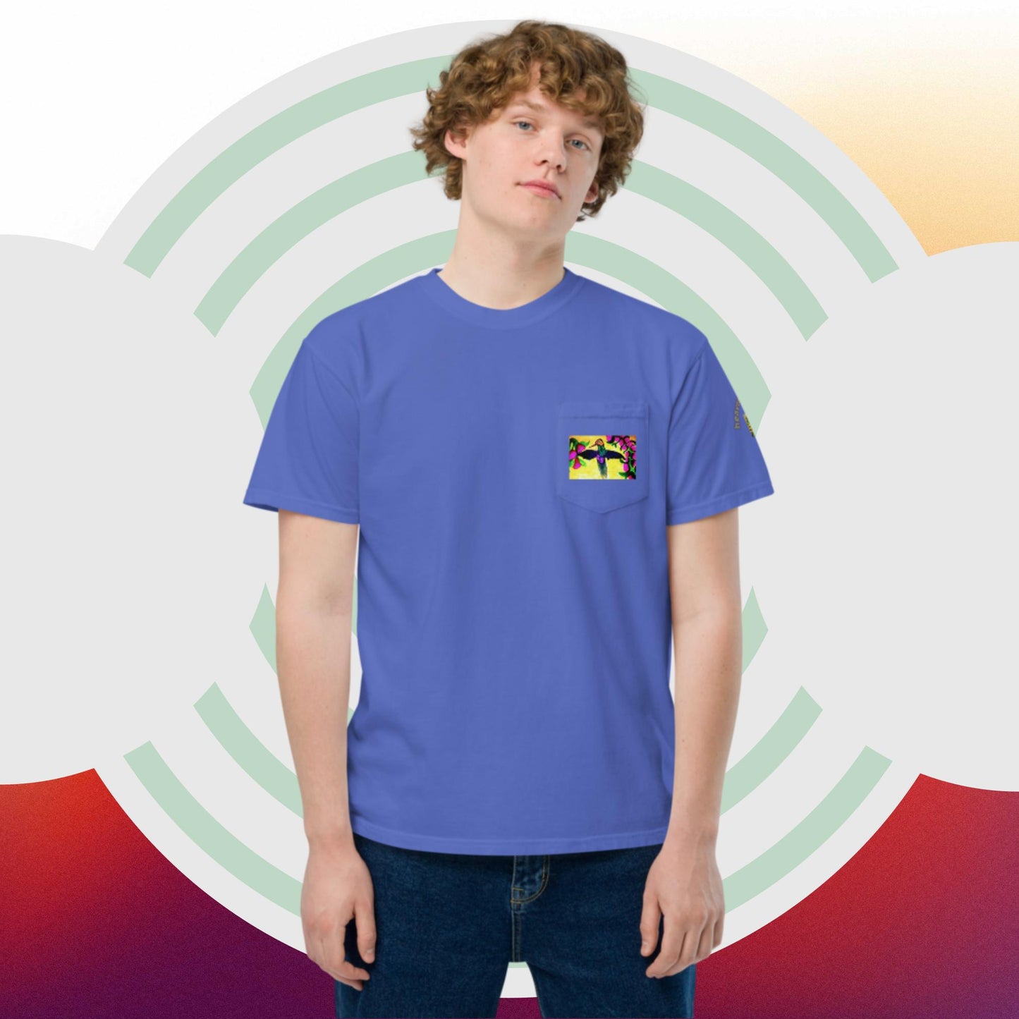 Unisex garment-dyed pocket t-shirt