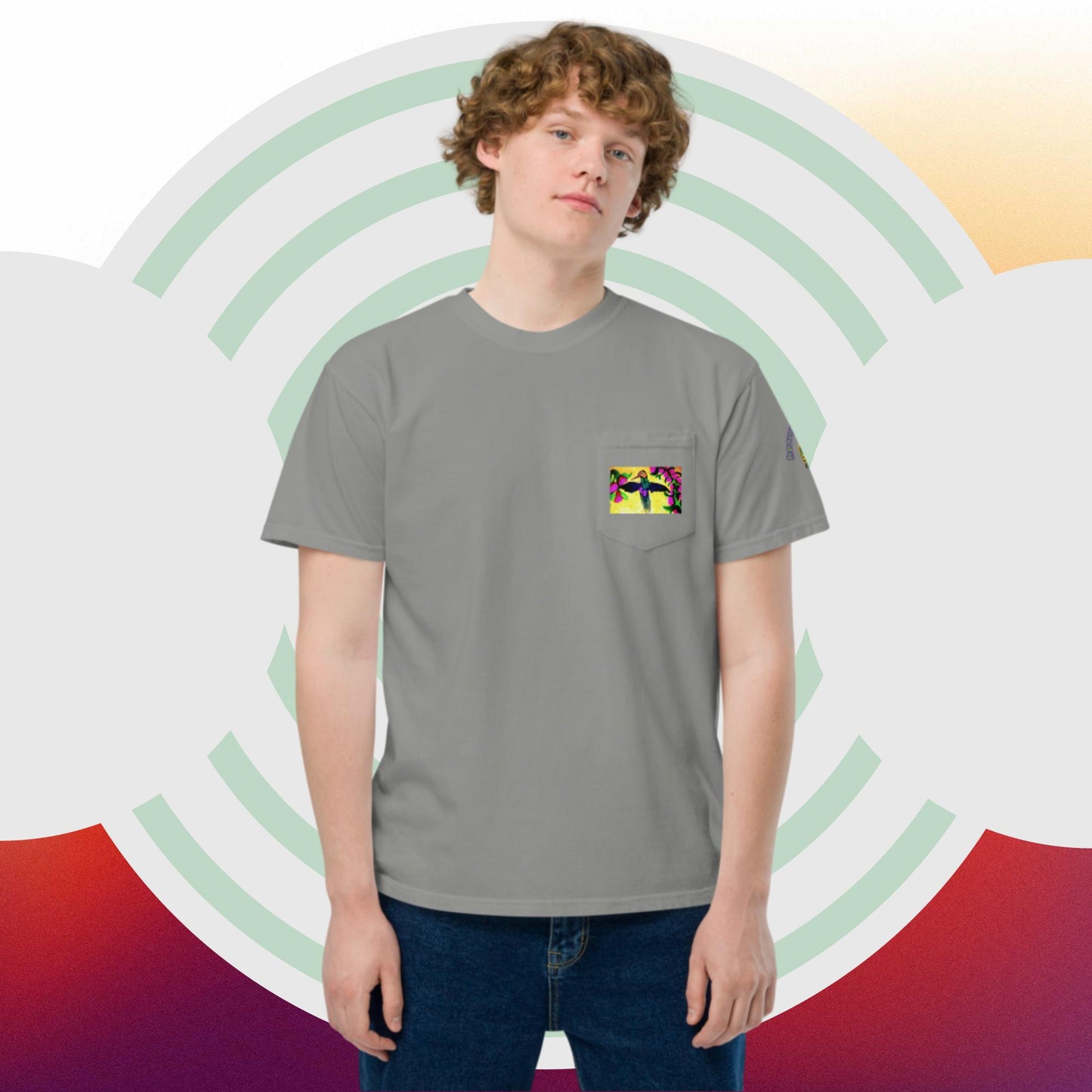 Unisex garment-dyed pocket t-shirt
