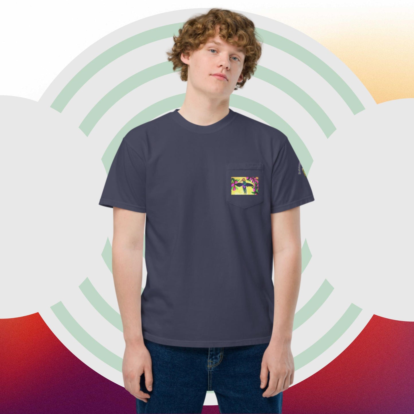 Unisex garment-dyed pocket t-shirt