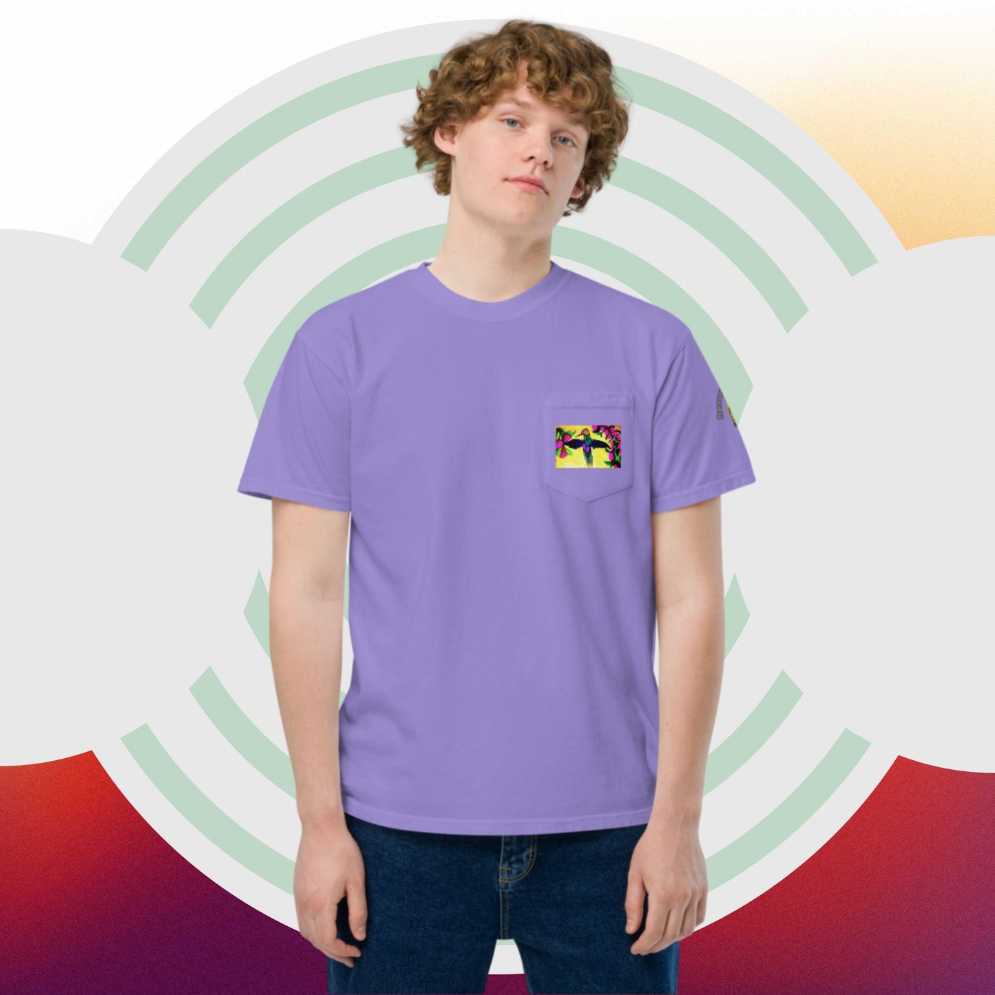 Unisex garment-dyed pocket t-shirt