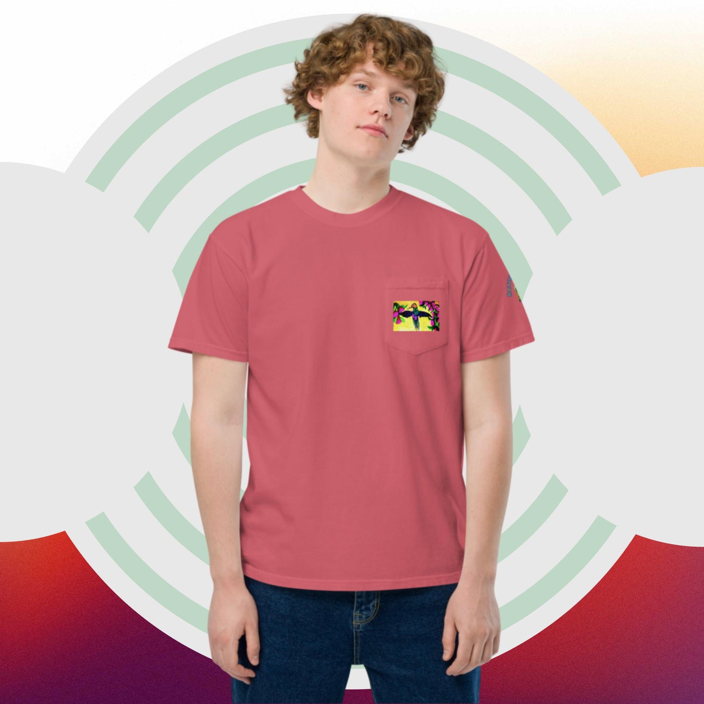 Unisex garment-dyed pocket t-shirt