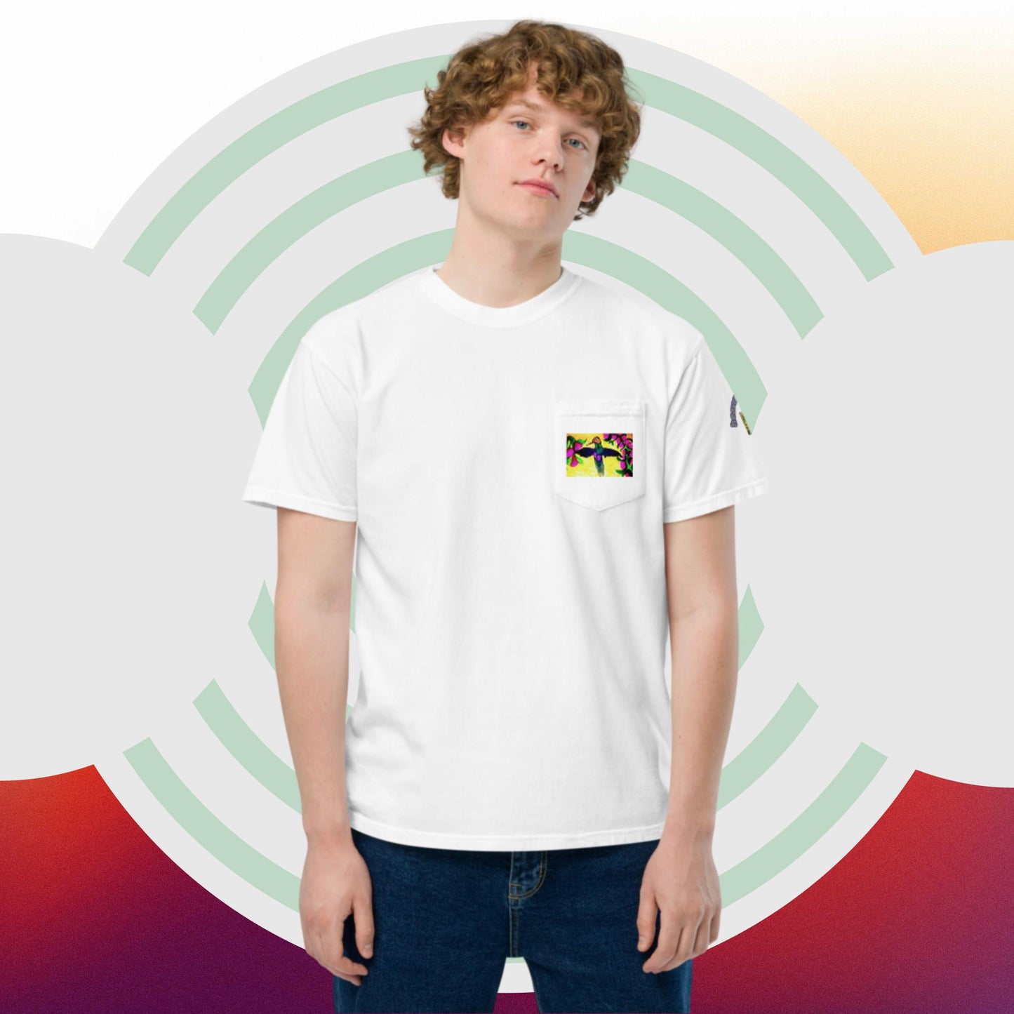 Unisex garment-dyed pocket t-shirt