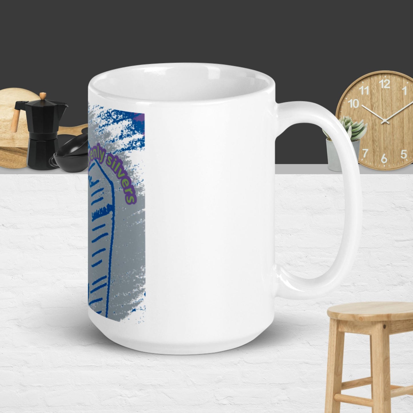 White glossy mug